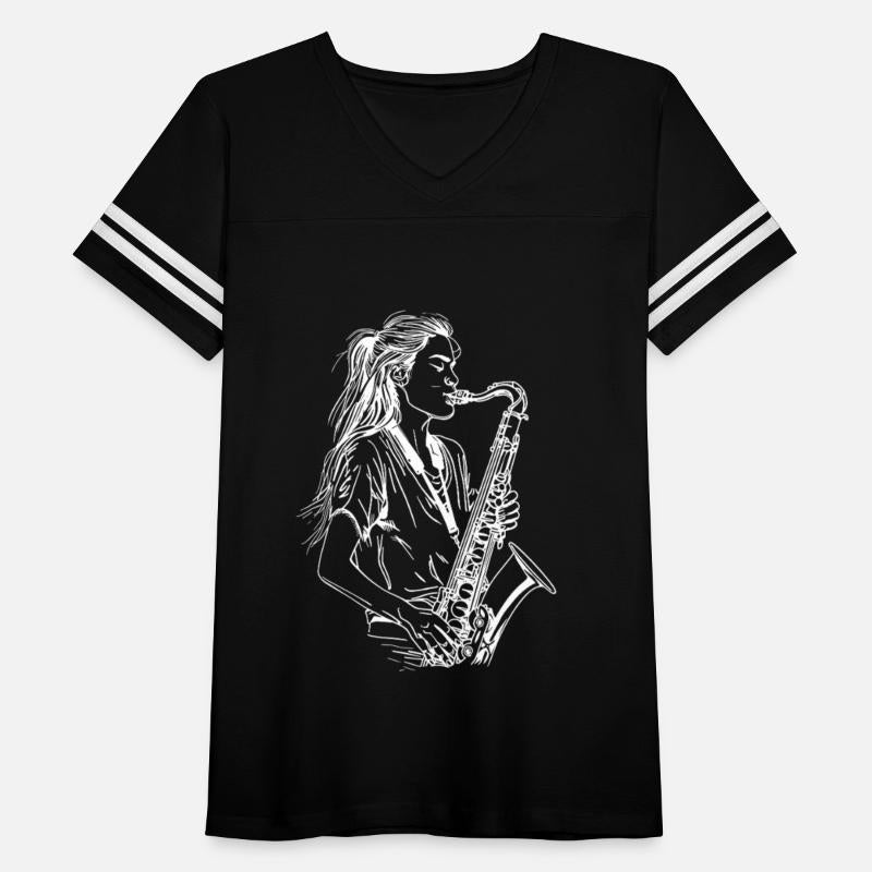 Female Saxophonist One Line Drawing