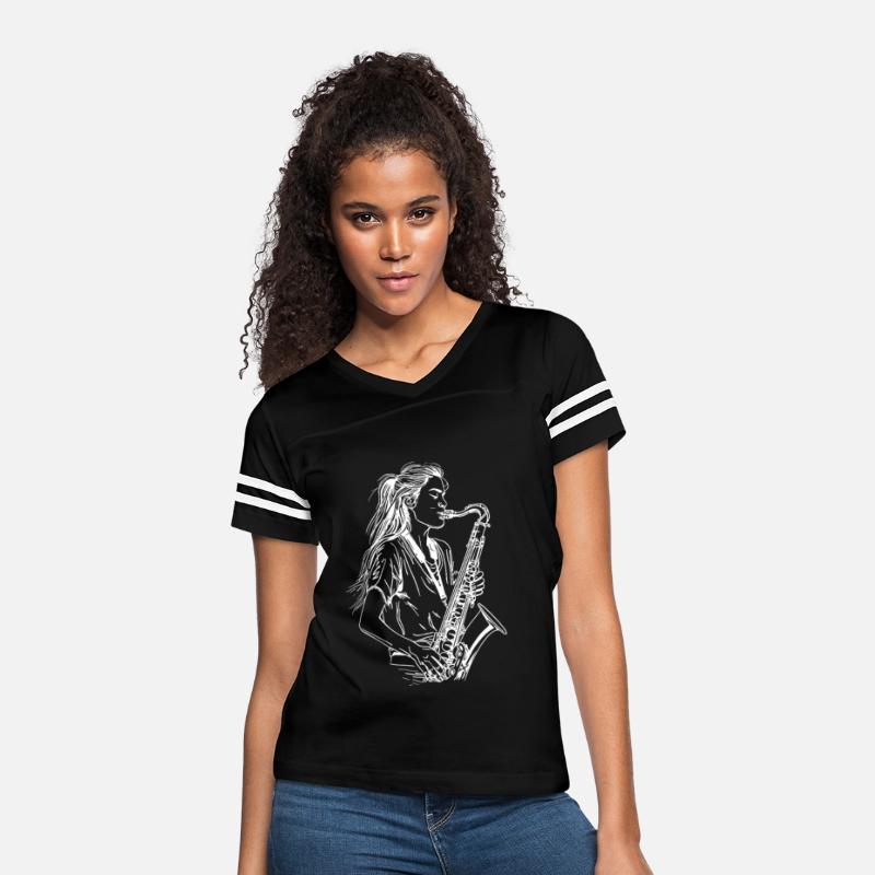 Female Saxophonist One Line Drawing