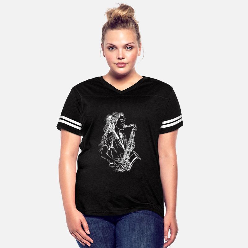 Female Saxophonist One Line Drawing