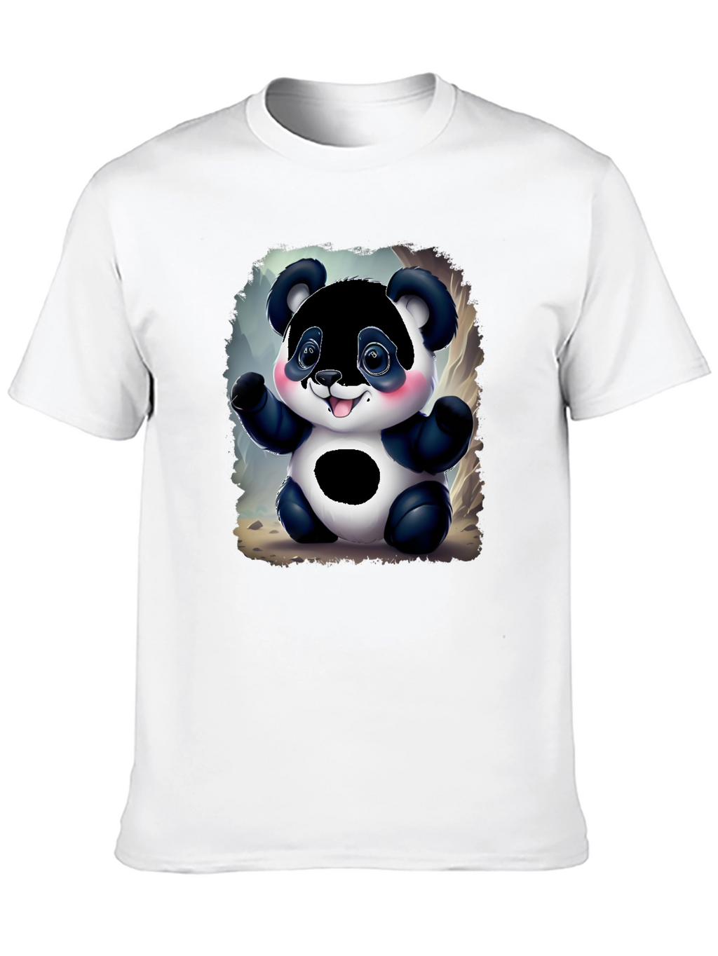 Cute Panda Bear Graphic Tee - Black Unisex Shirt