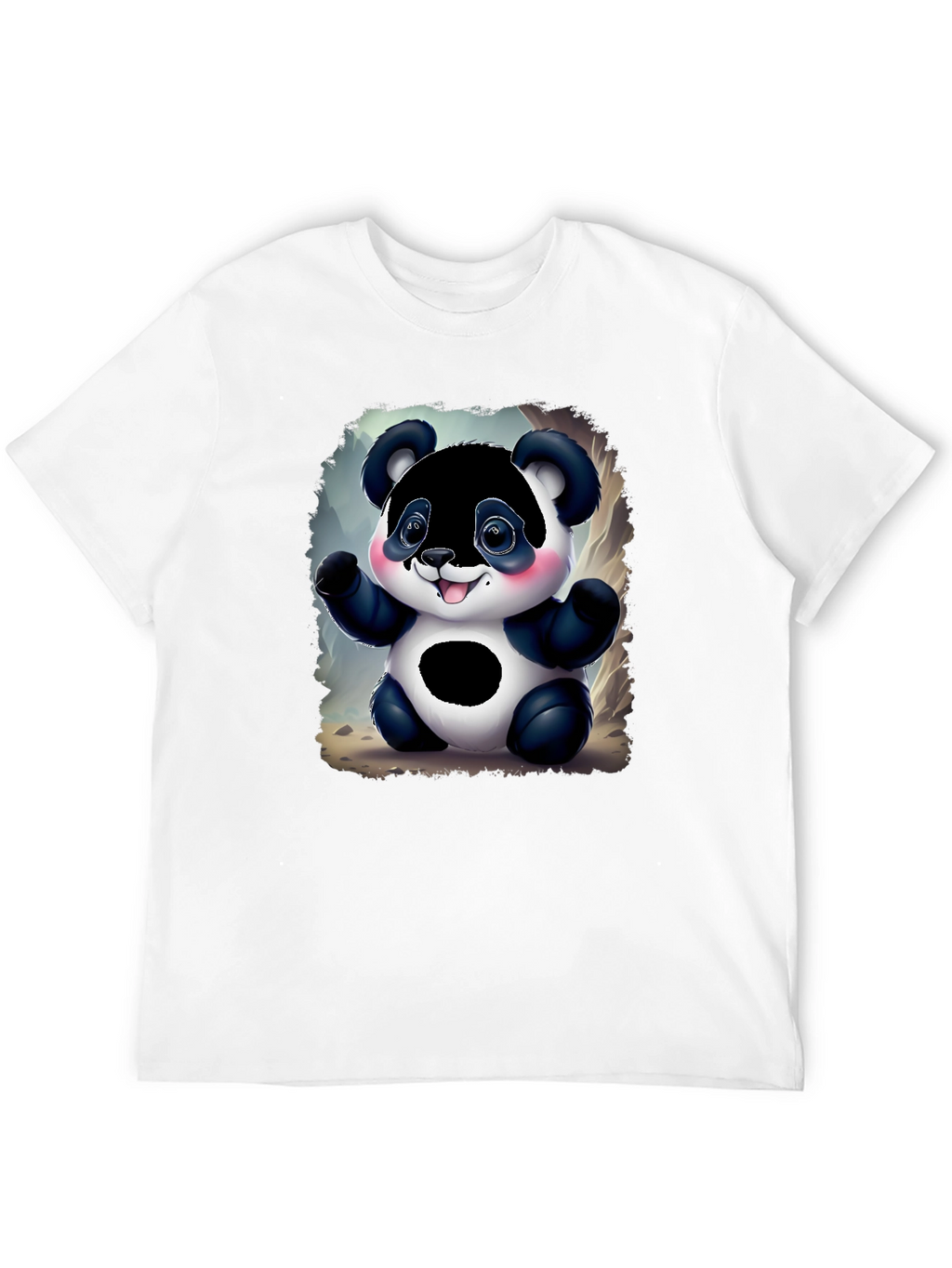Cute Panda Bear Graphic Tee - Black Unisex Shirt