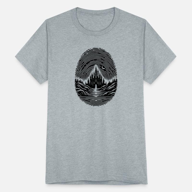 Fingerprint Landscape With Lock On The Water