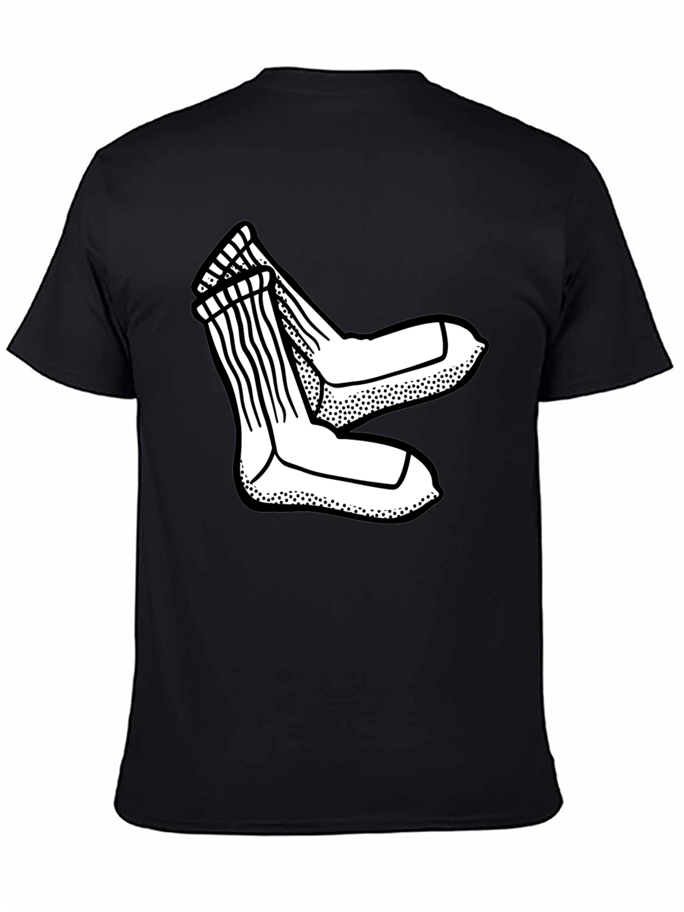 Novelty Socks Graphic Tee - Casual Style