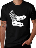 Novelty Socks Graphic Tee - Casual Style