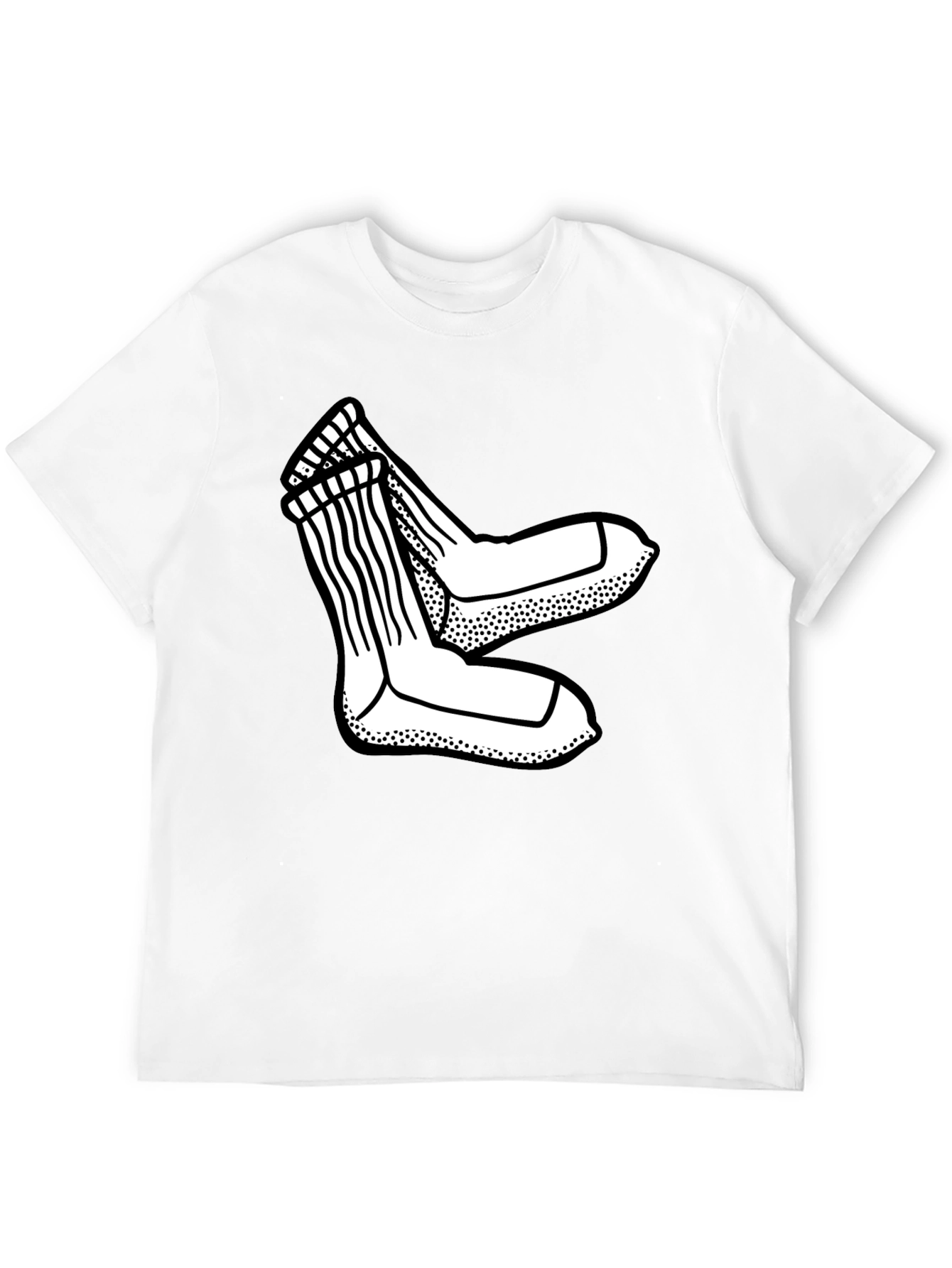 Novelty Socks Graphic Tee - Casual Style