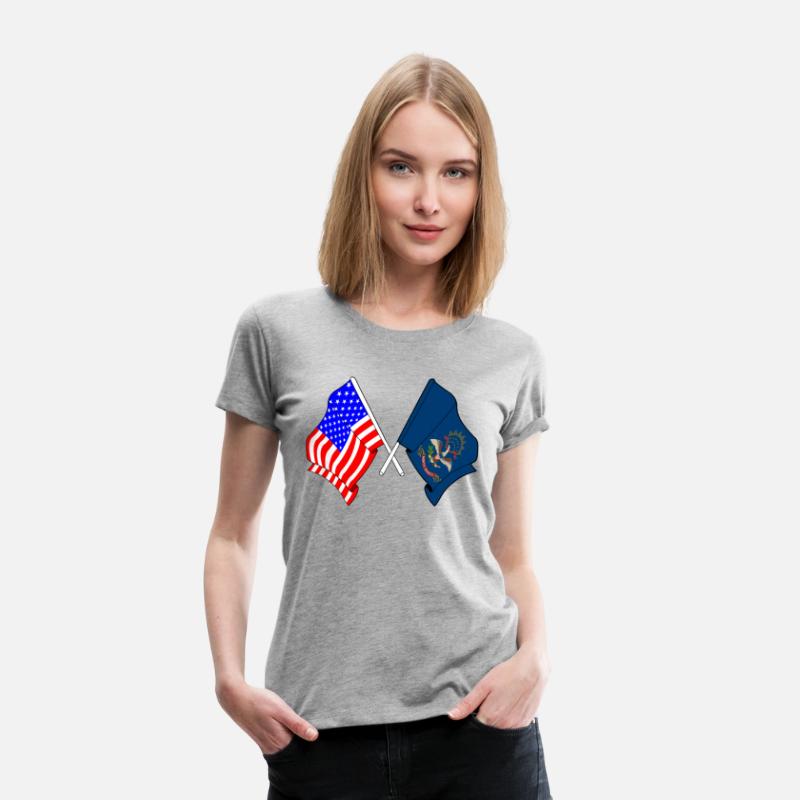 Flag USA and state North Dakota crossed