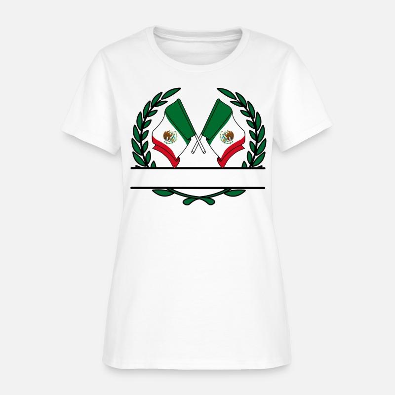 Flags Mexico laurel wreath banner