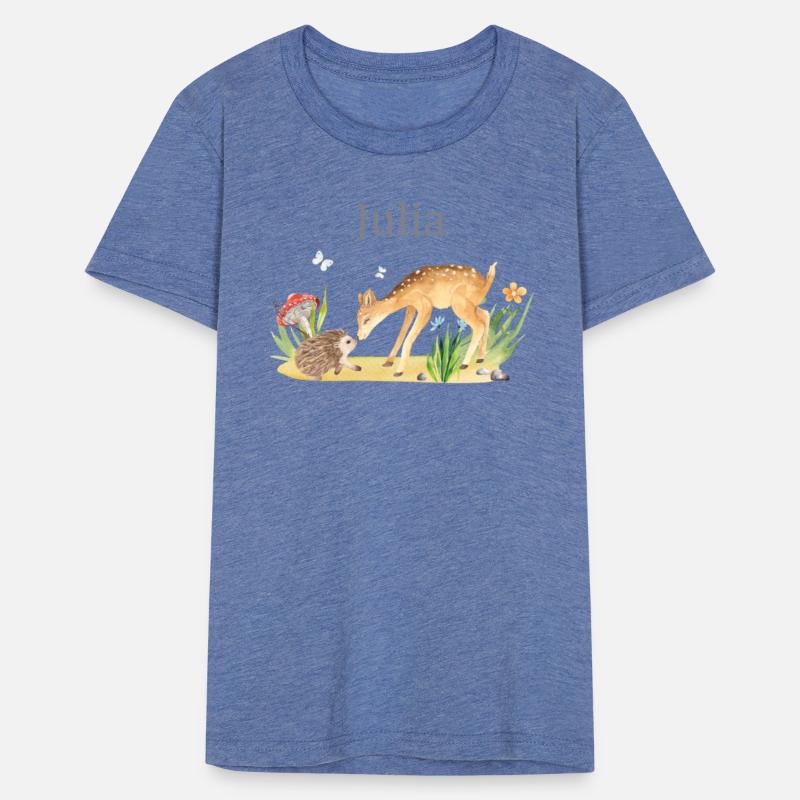 Forest Animal Deer Hedgehog Flowers Name Julia