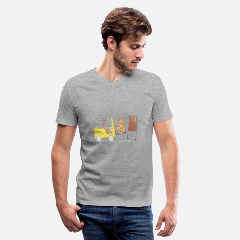 Forklift stick figure logistics warehouse goods