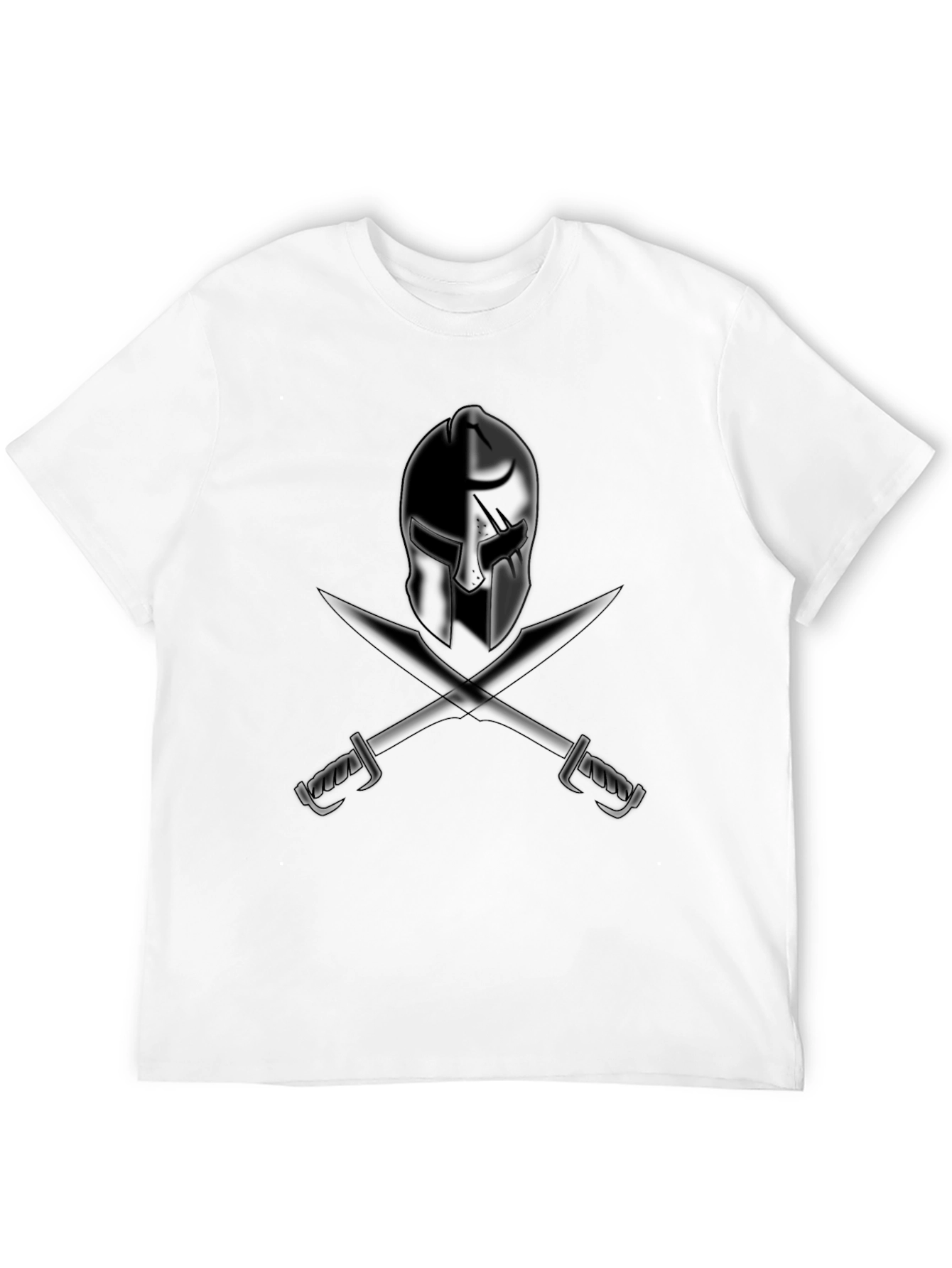 Spartan Helmet & Swords Graphic Tee - Black