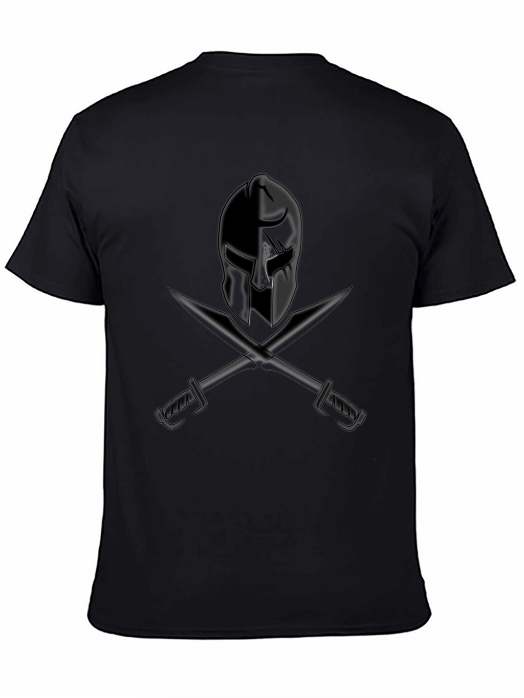 Spartan Helmet & Swords Graphic Tee - Black