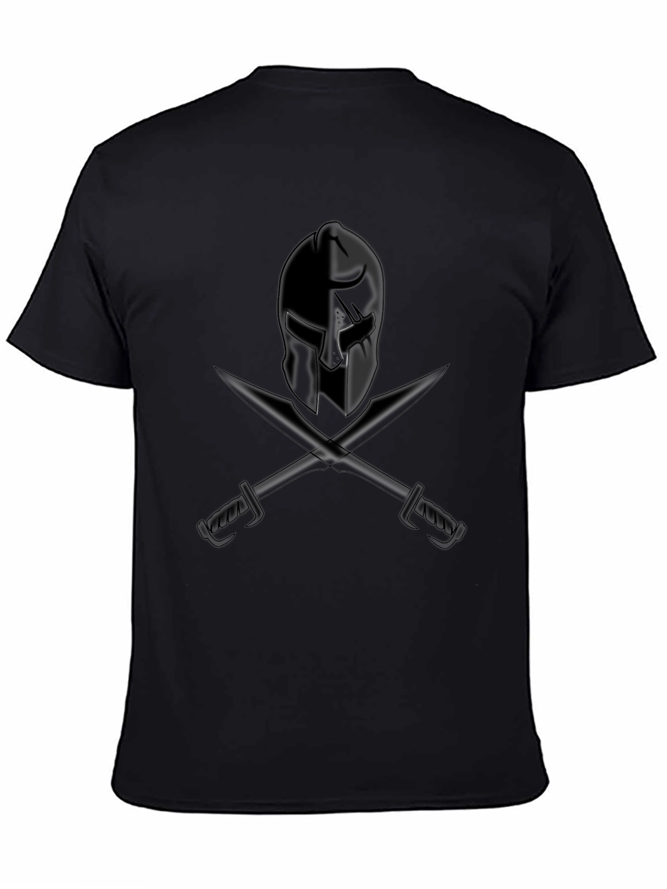 Spartan Helmet & Swords Graphic Tee - Black