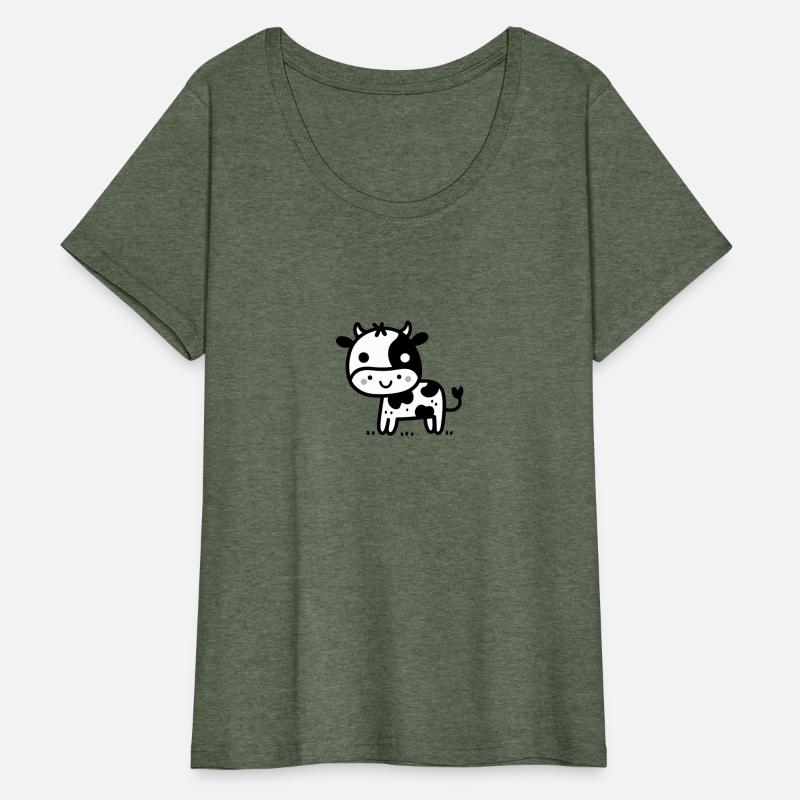 Friendly Stick Figure Cow - Black & White