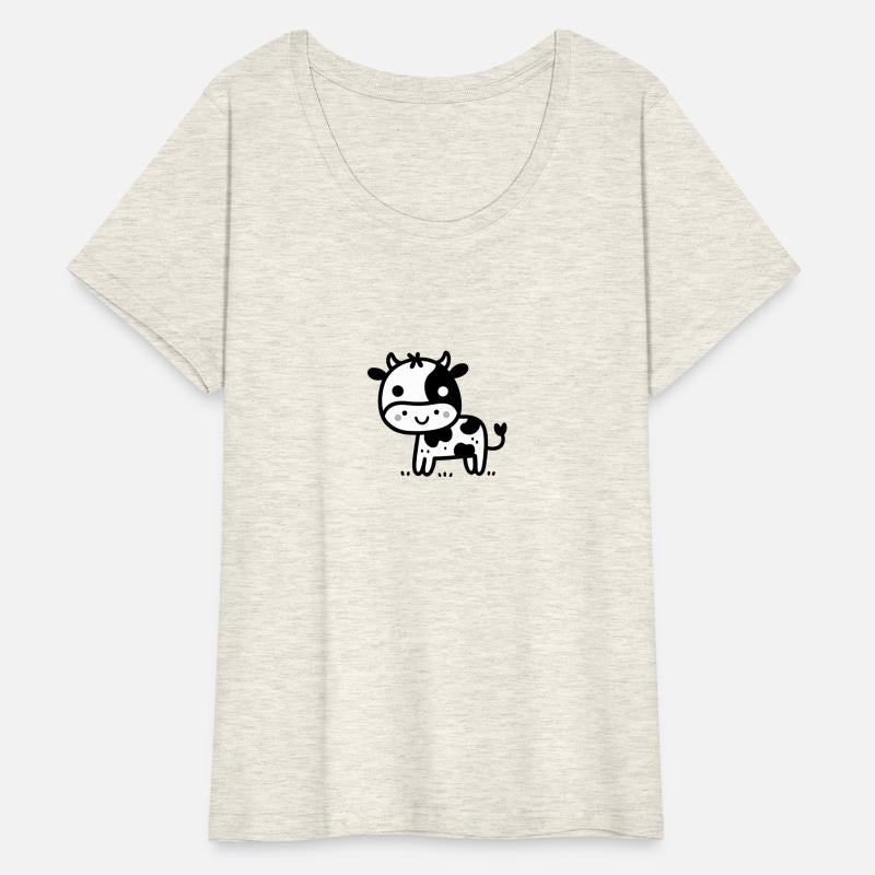 Friendly Stick Figure Cow - Black & White