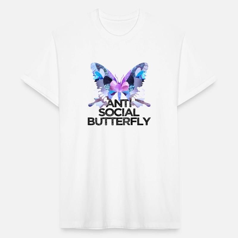 Funny ANTI SOCIAL BUTTERFLY collage art insect bug
