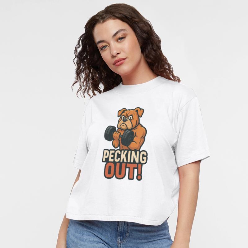 Funny Gym Bulldog Pecking Out Bodybuilding