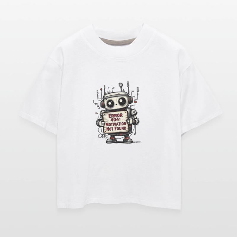 Funny Robot T-Shirt – Error 404: Motivation Not