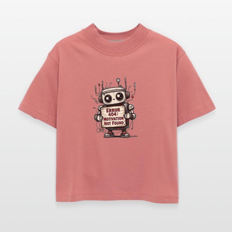 Funny Robot T-Shirt – Error 404: Motivation Not