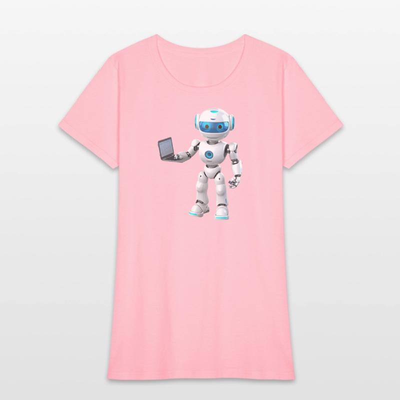 Futuristic Robot with Data Laptop Design