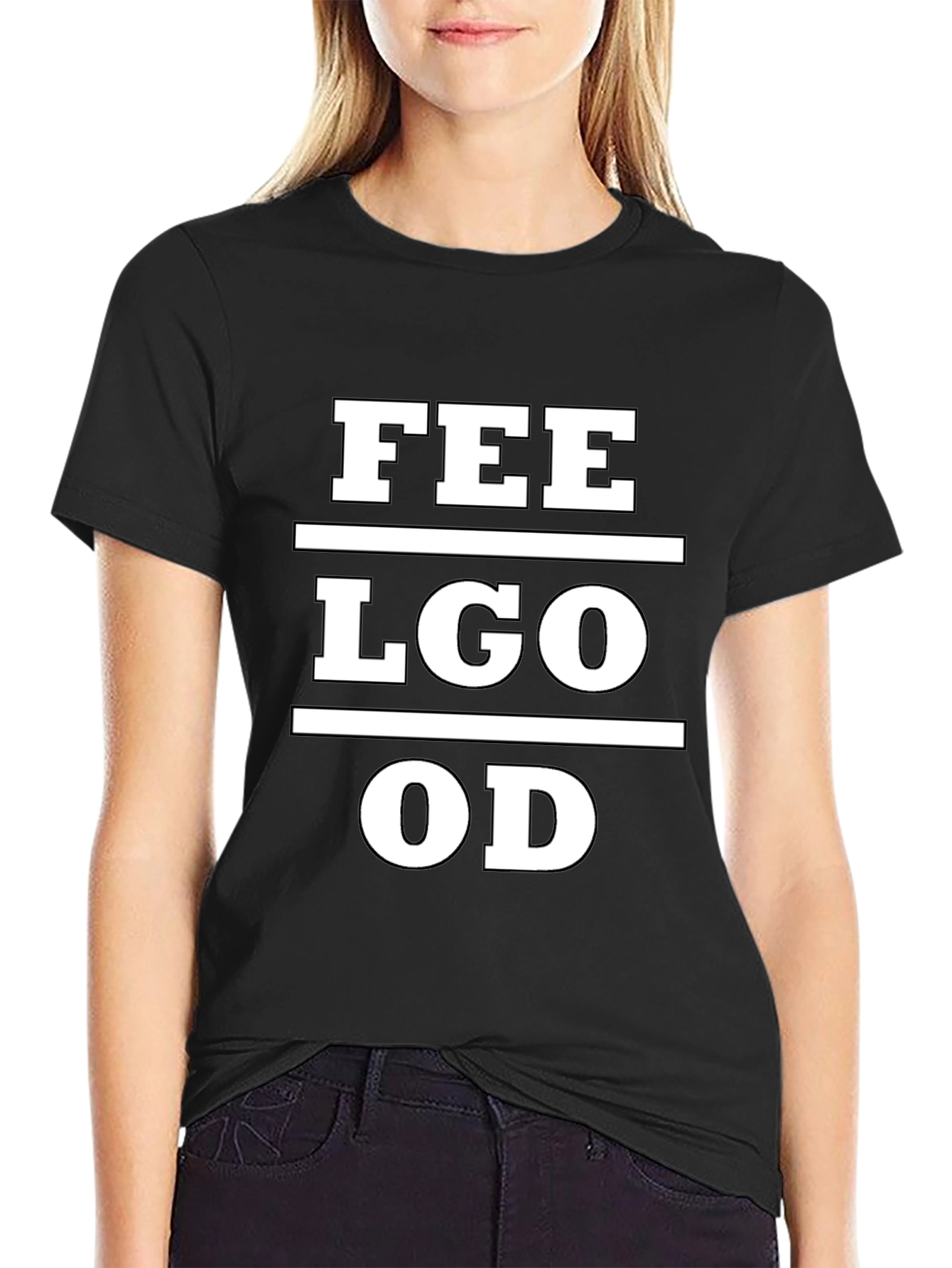 Feel Good Tee - Black Cotton Graphic T-Shirt