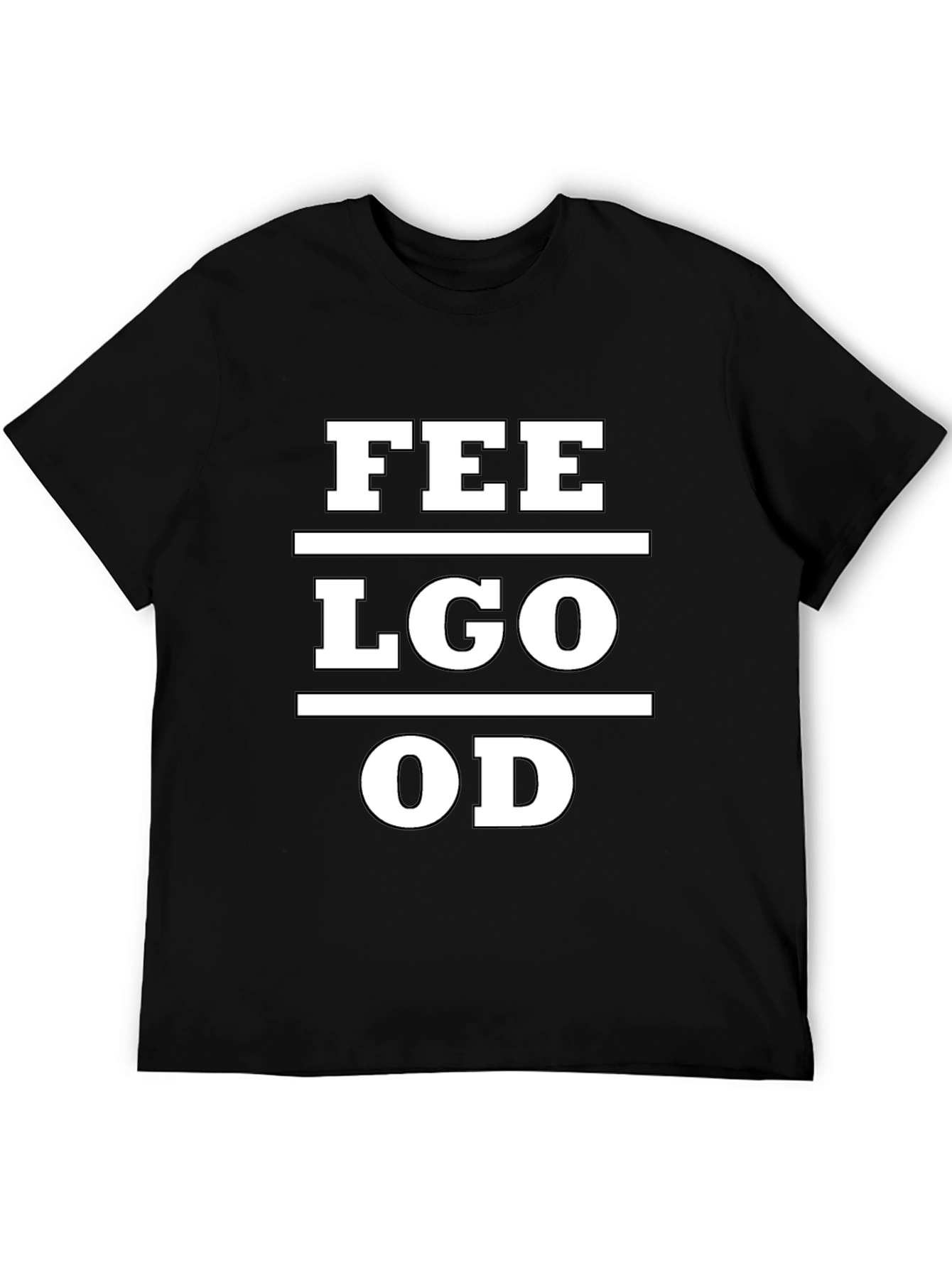 Feel Good Tee - Black Cotton Graphic T-Shirt