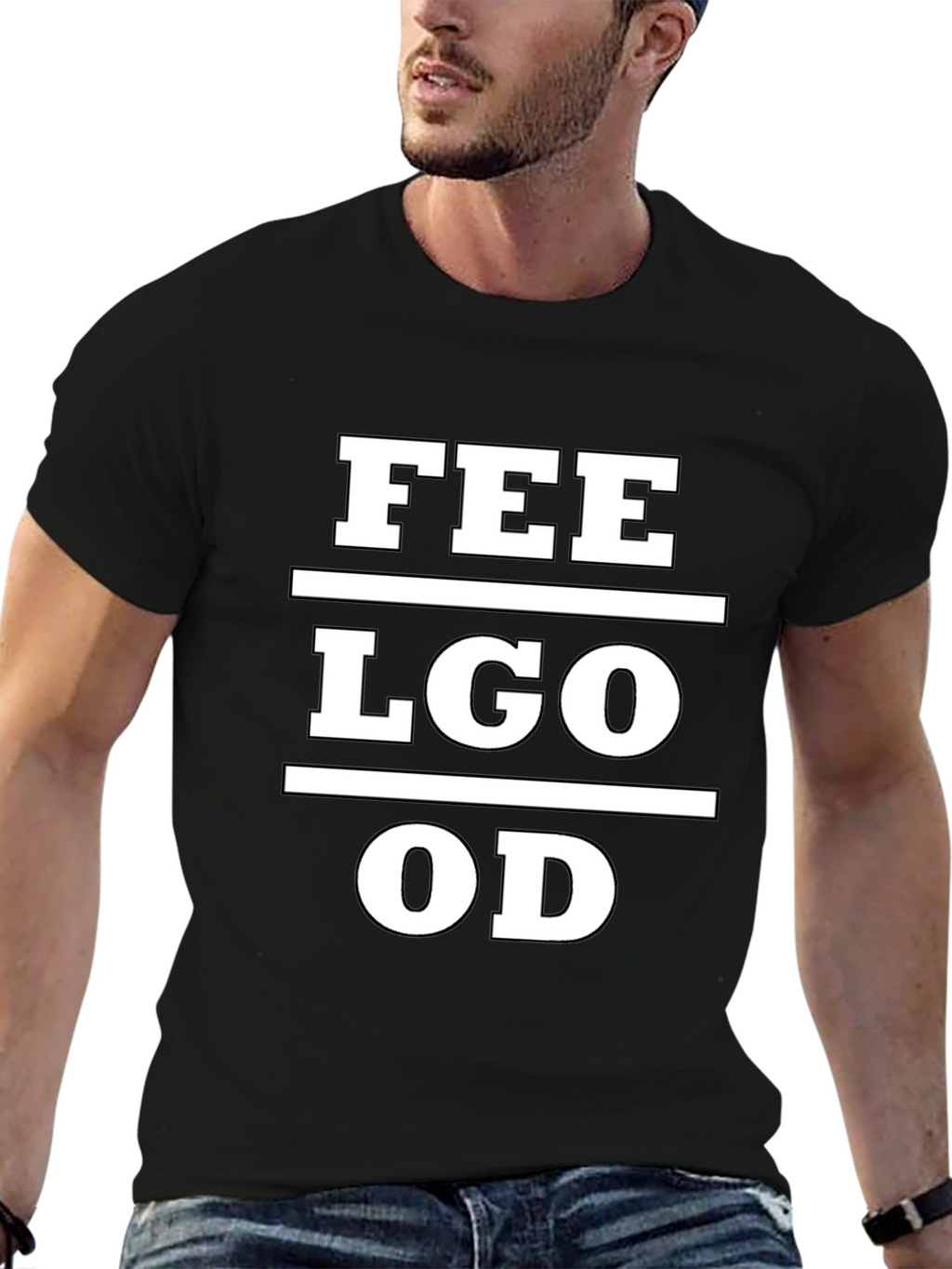 Feel Good Tee - Black Cotton Graphic T-Shirt