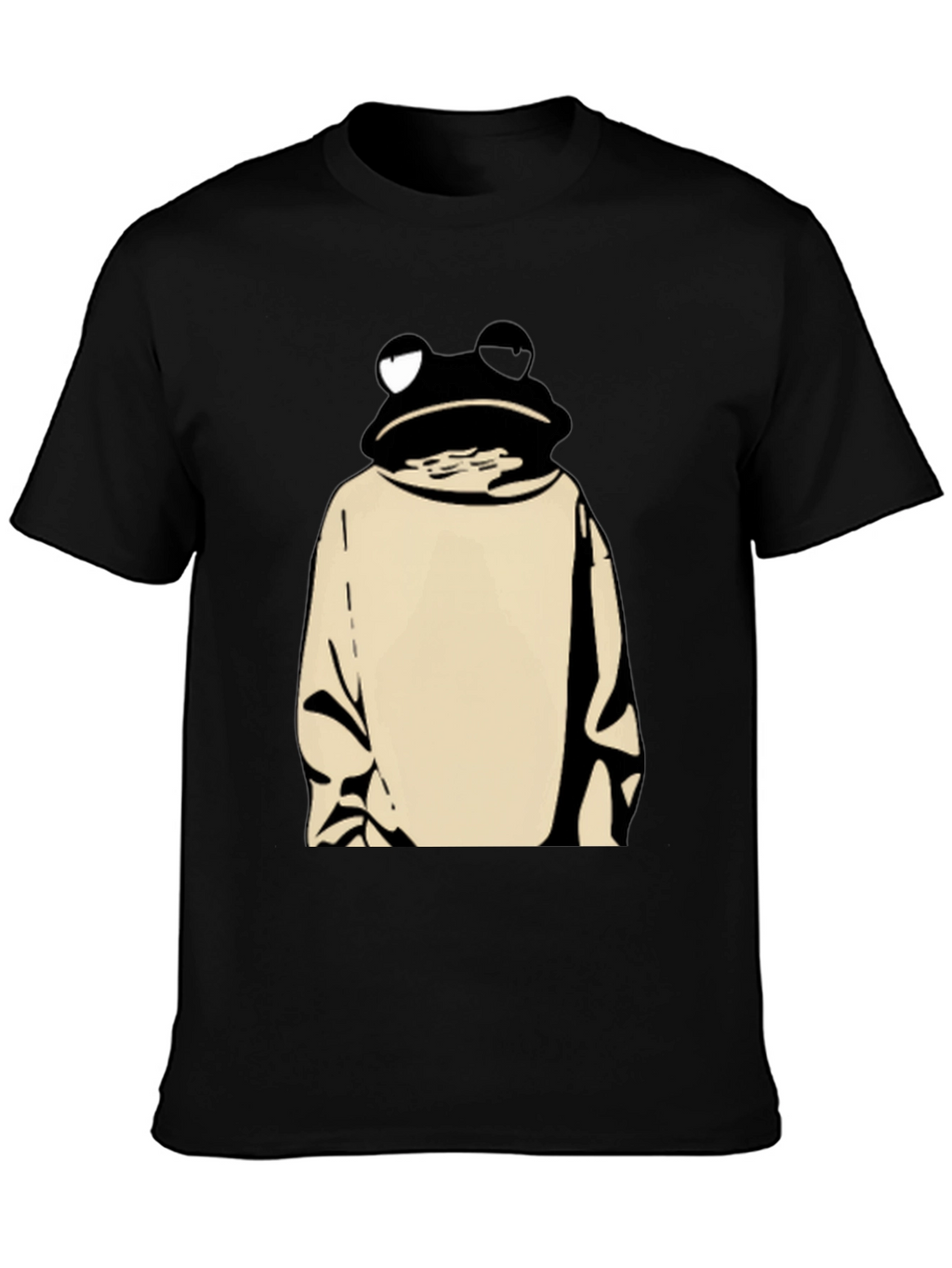 Frog in Hoodie Black T-Shirt - Unique Design