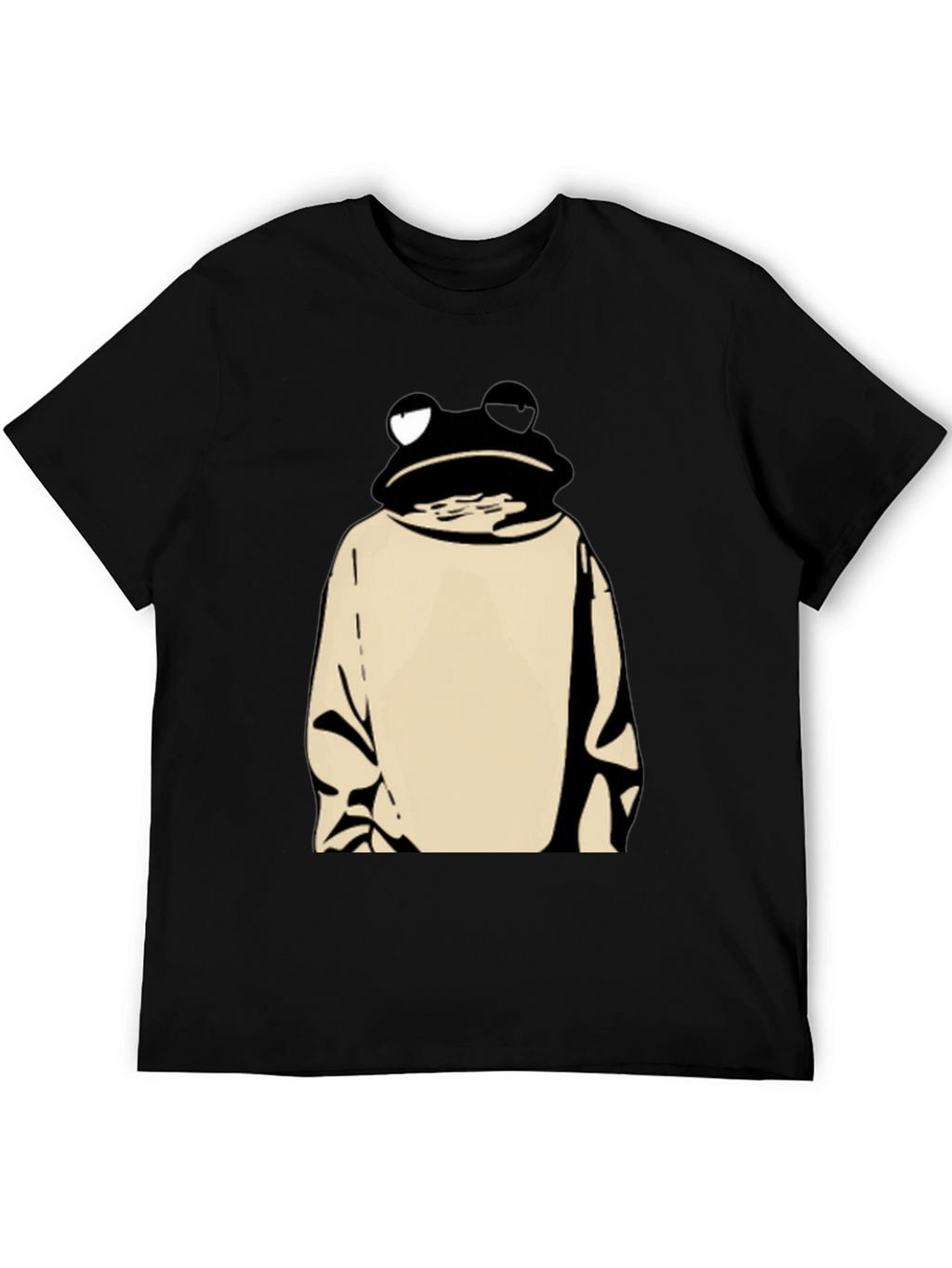 Frog in Hoodie Black T-Shirt - Unique Design