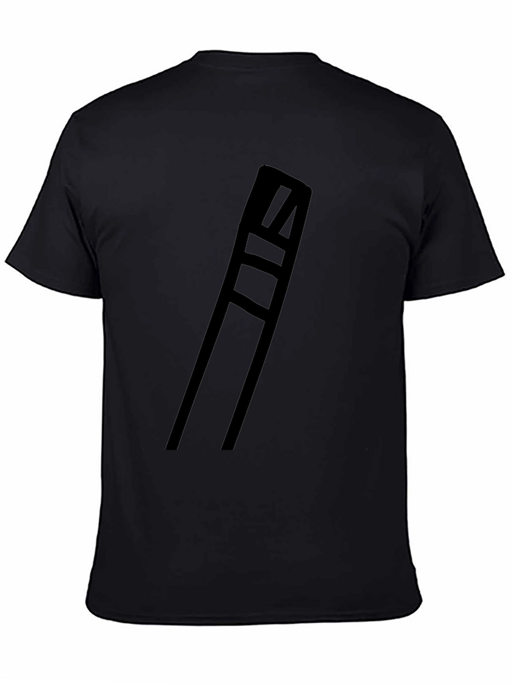 Minimalist Black T-Shirt with Geometric Design