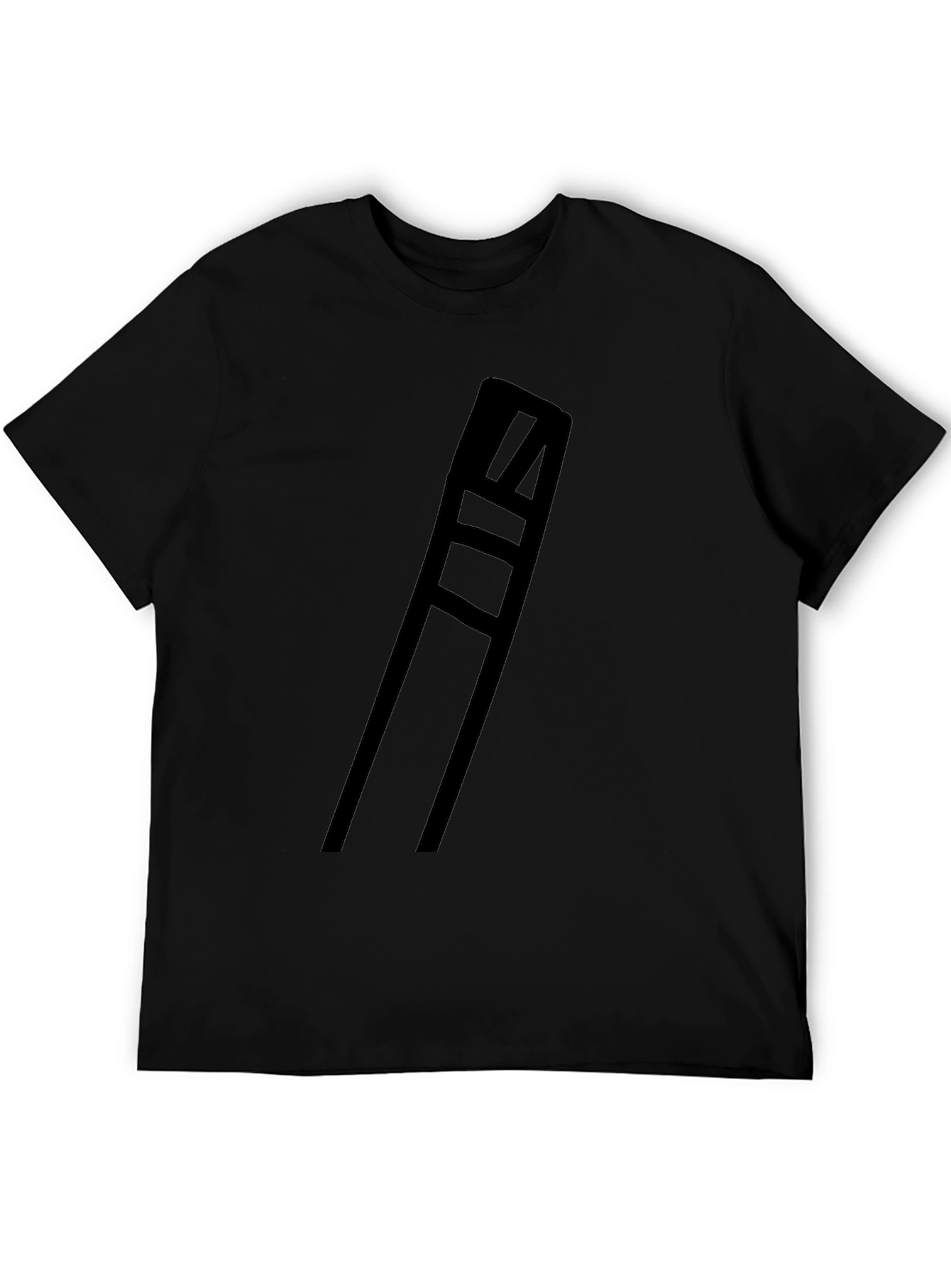 Minimalist Black T-Shirt with Geometric Design