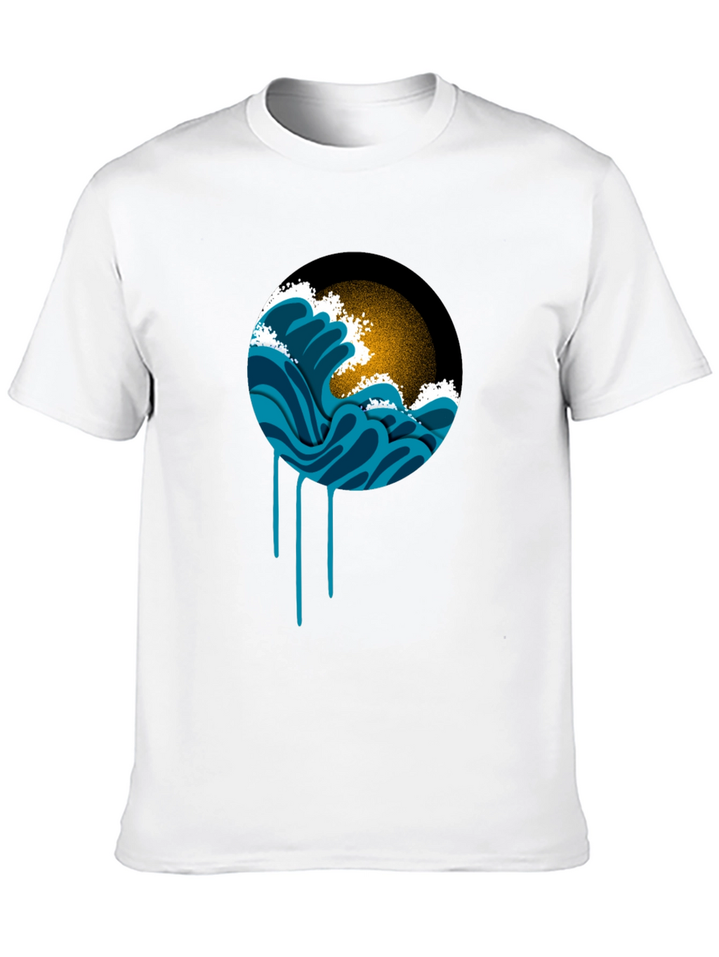 Ocean Wave Graphic Black T-Shirt