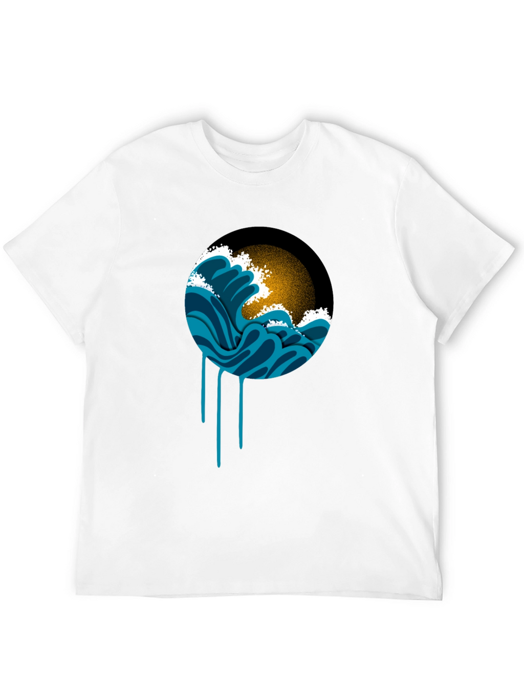 Ocean Wave Graphic Black T-Shirt