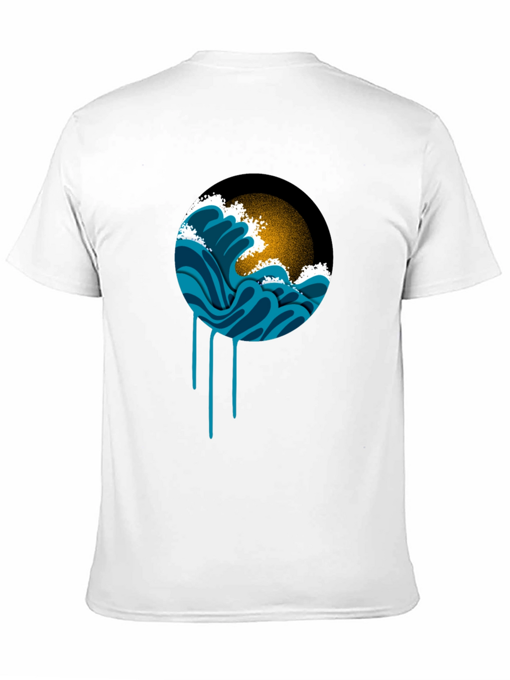Ocean Wave Graphic Black T-Shirt