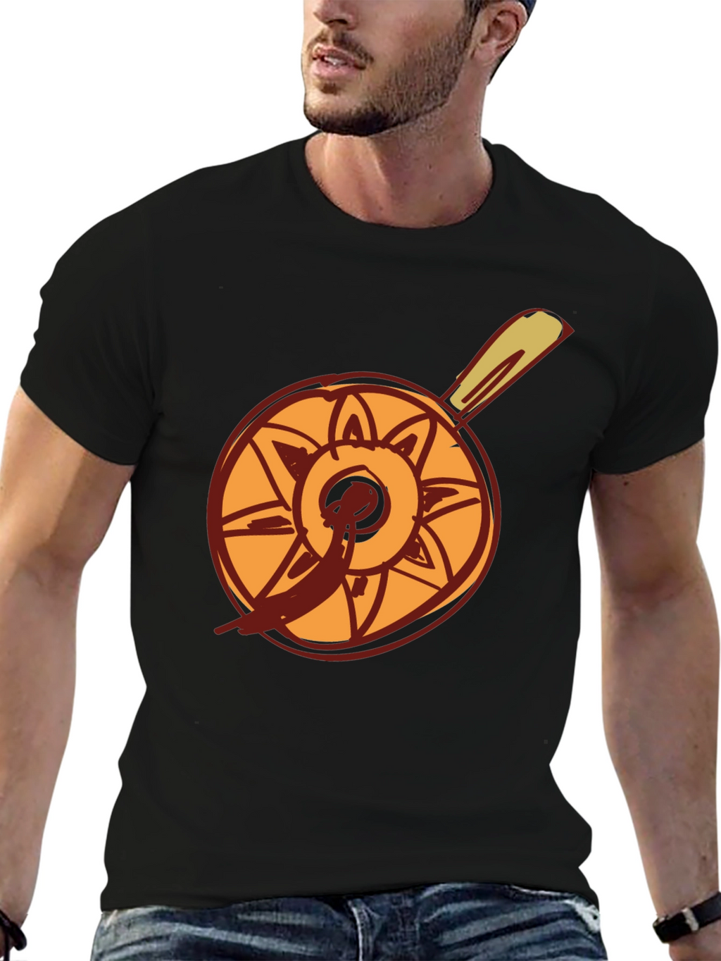 Chefs Whimsical Pan Graphic Tee - Quirky Black T-Shirt