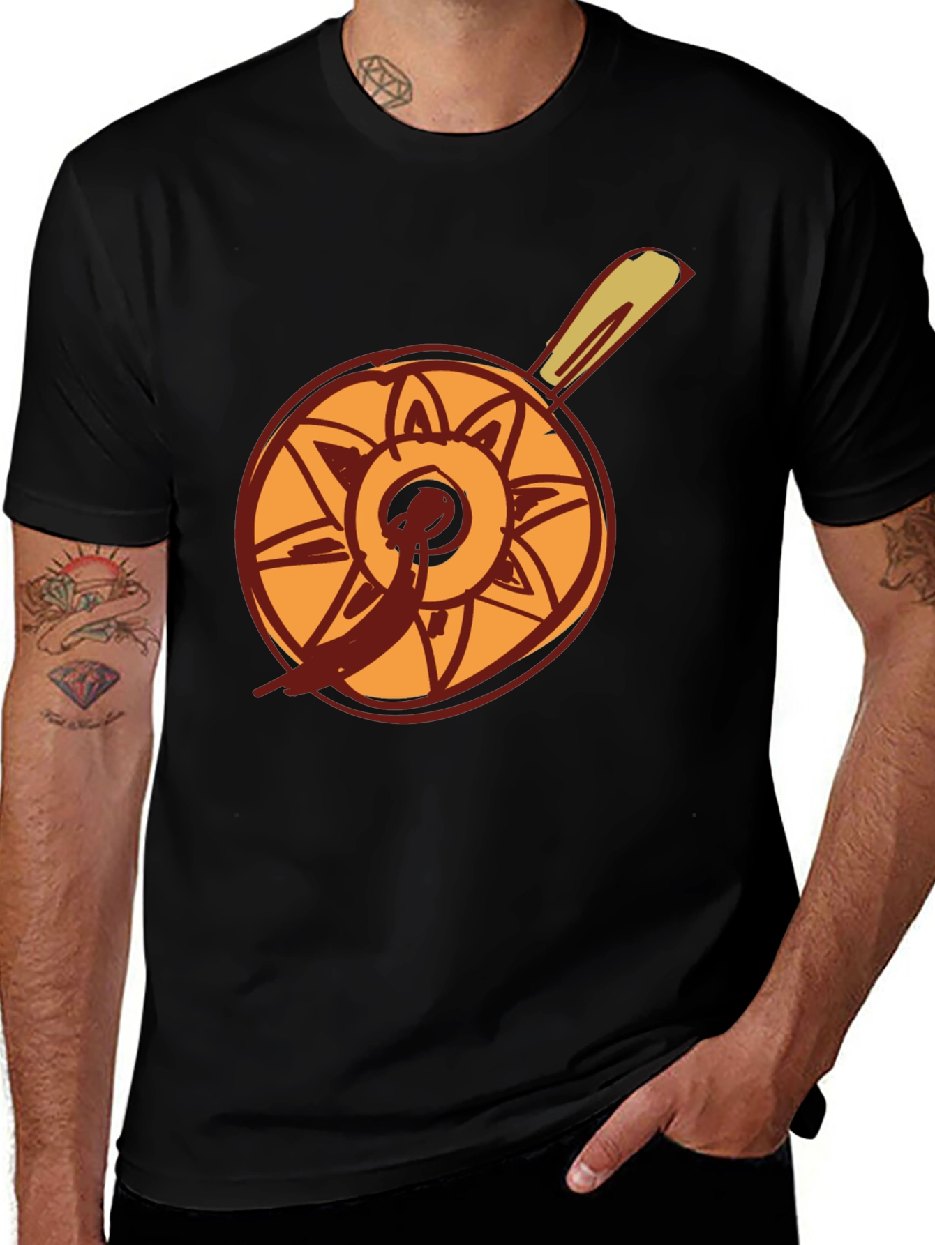 Chefs Whimsical Pan Graphic Tee - Quirky Black T-Shirt