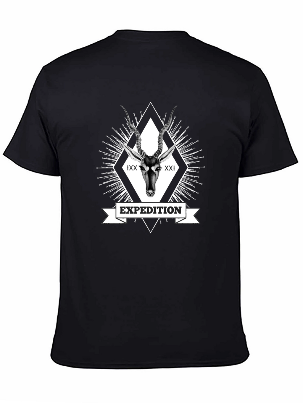 Expedition Graphic Tee - Antelope Design Black T-Shirt