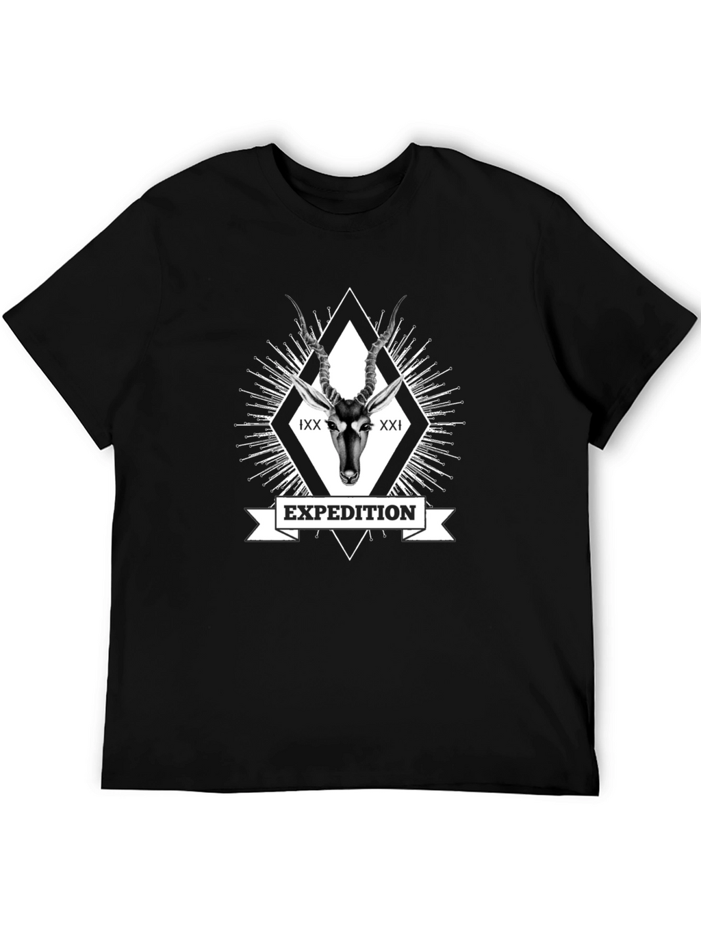 Expedition Graphic Tee - Antelope Design Black T-Shirt