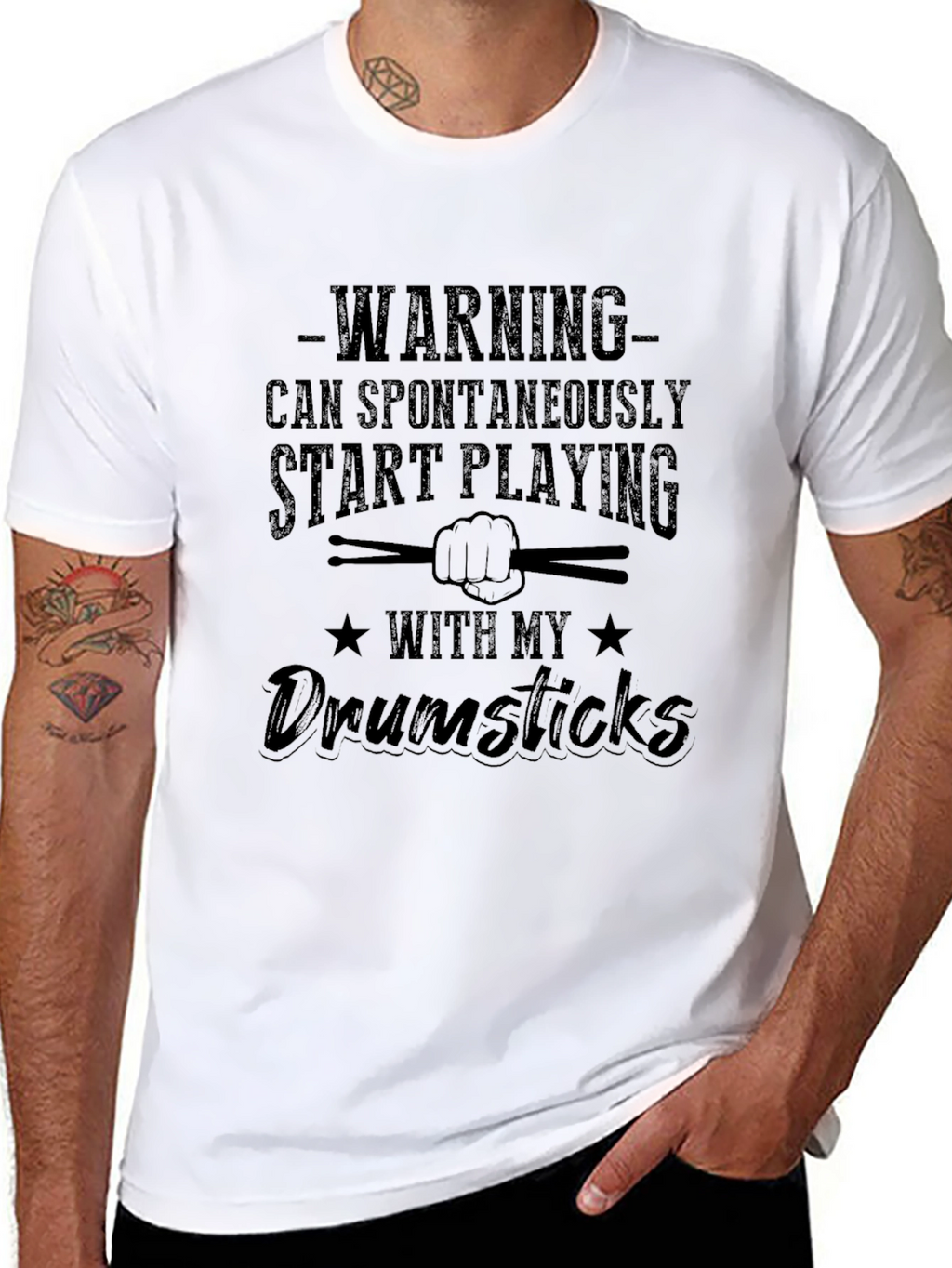 Drummer Warning Graphic T-Shirt