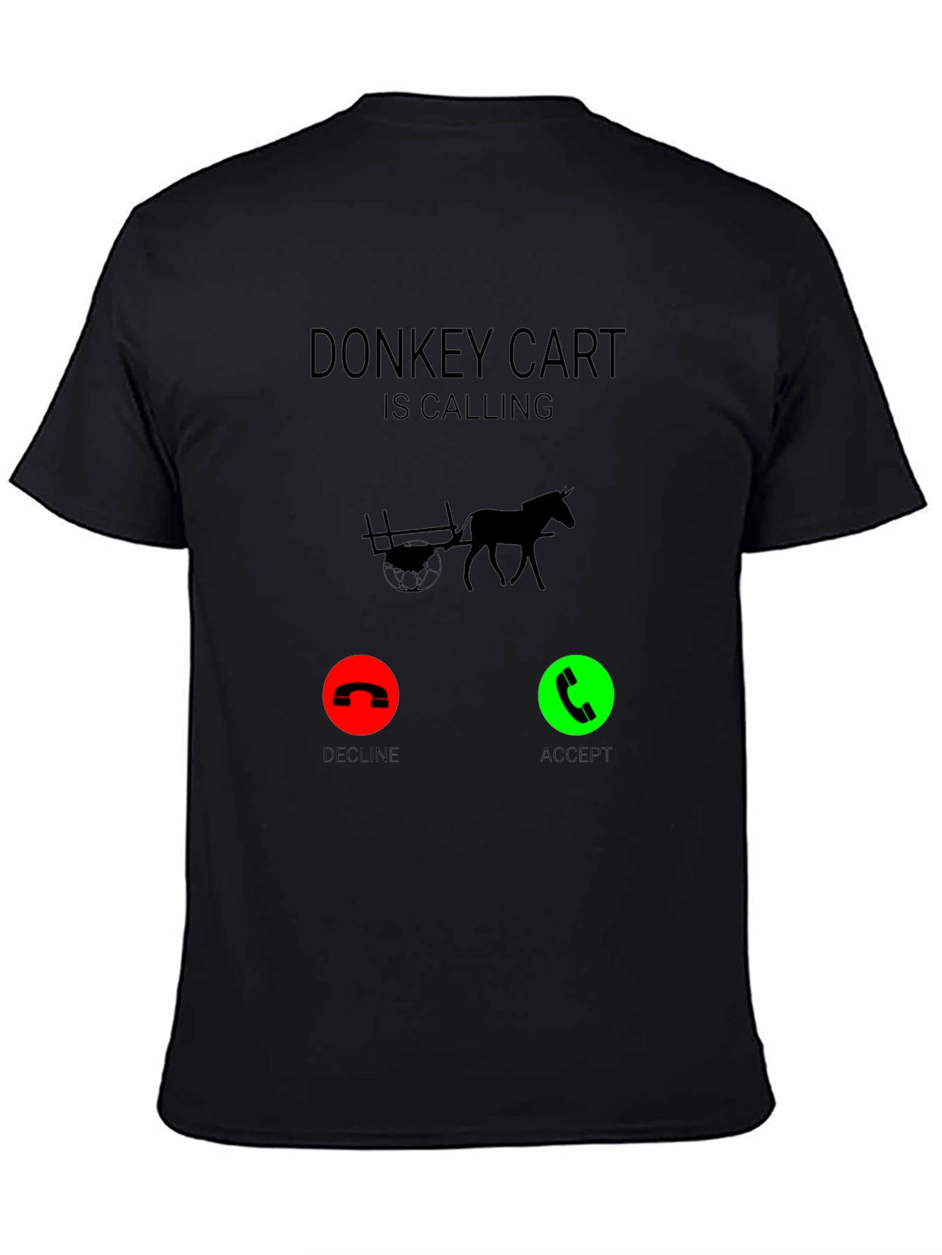 Donkey Cart Calling Black Graphic Tee