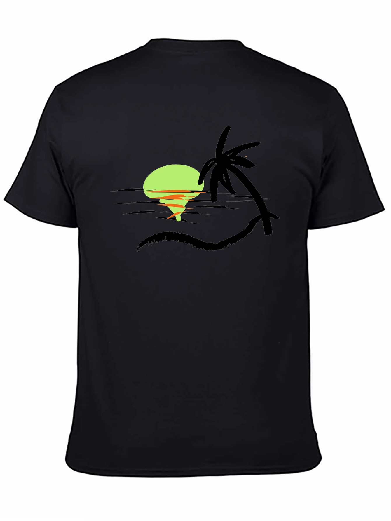 Tropical Sunset Graphic Tee - Black