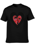 Tropical Heart Palm Tree Graphic Tee