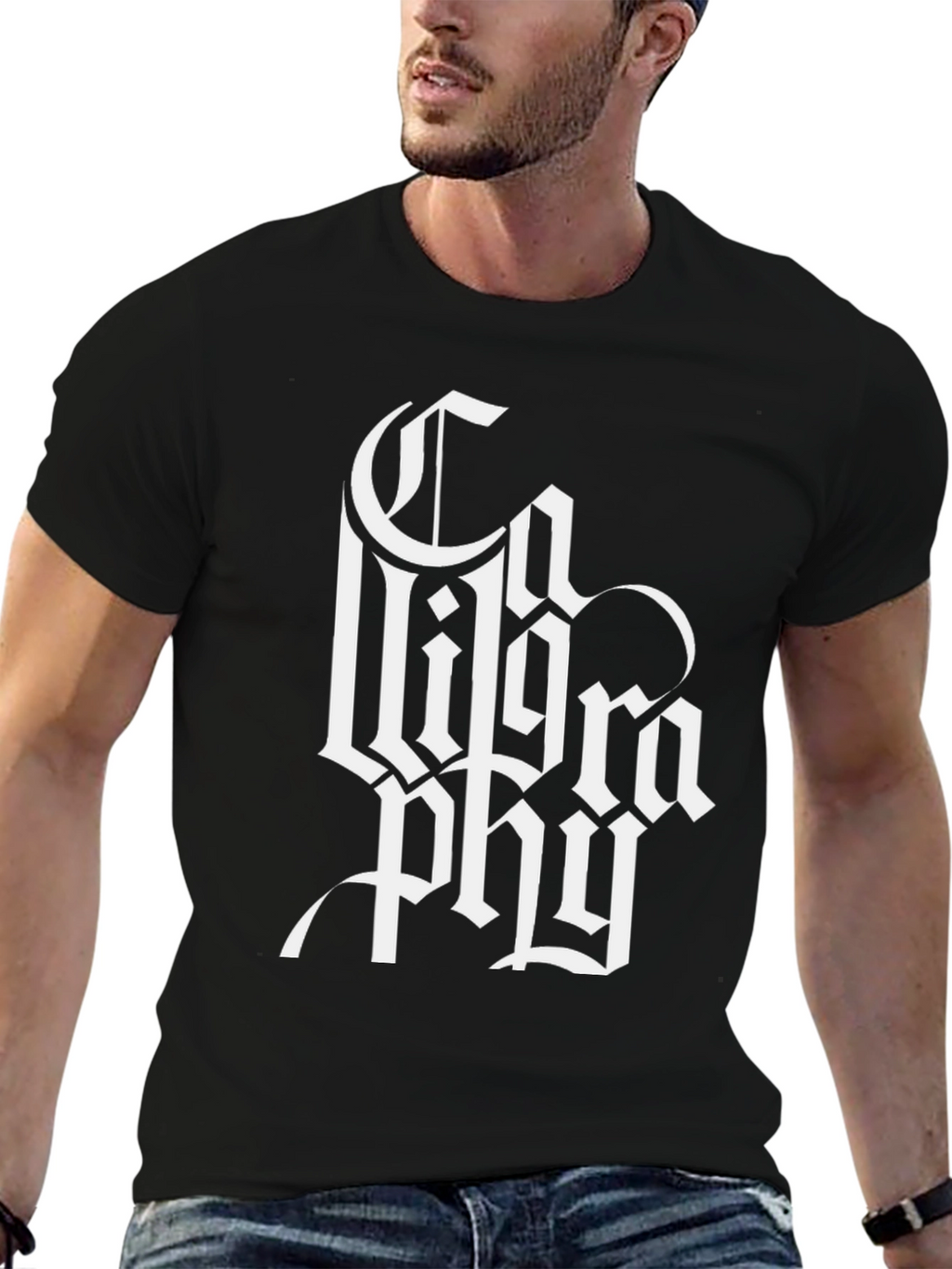 Gothic Typography Black T-Shirt