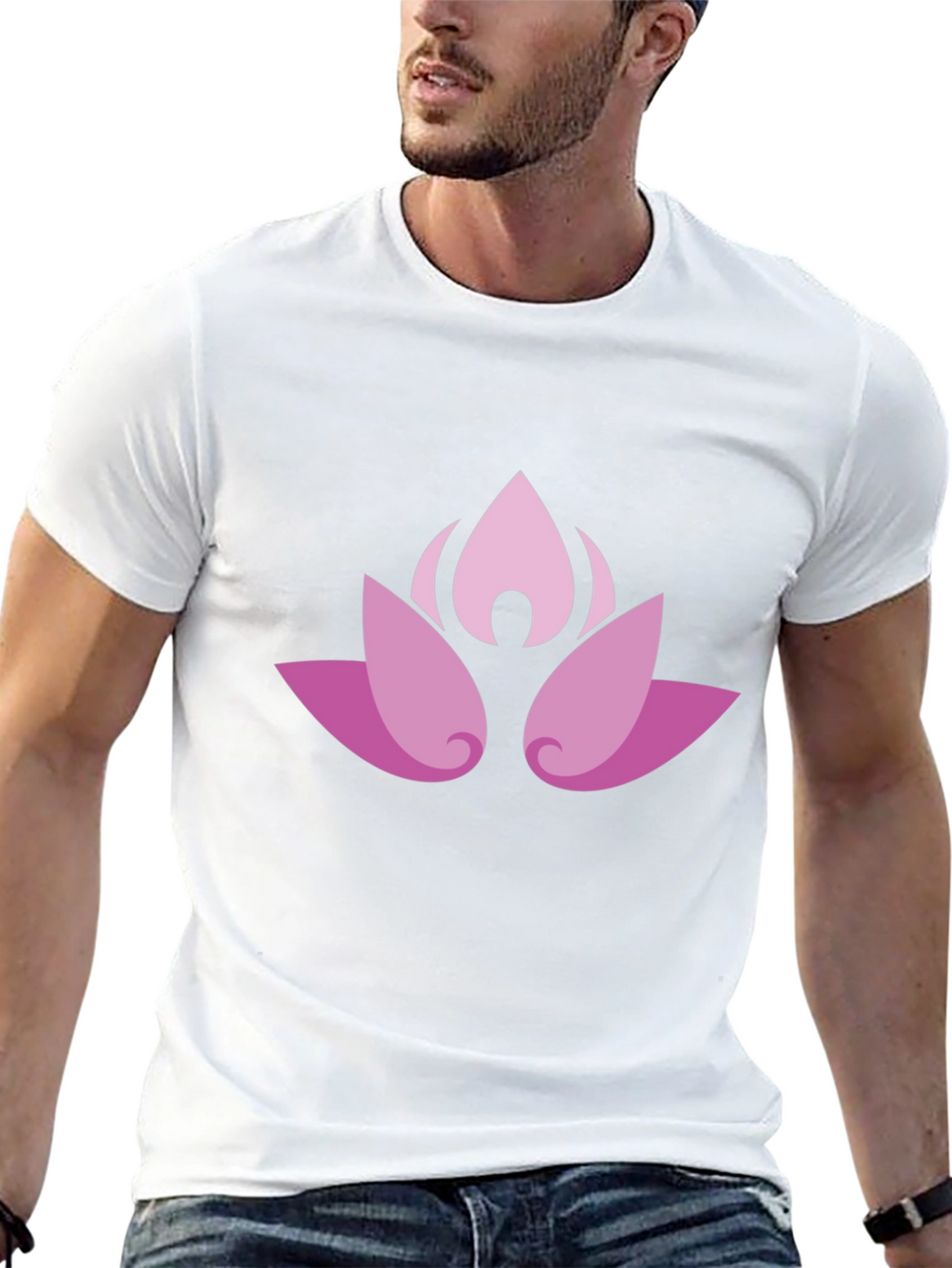 Lotus Blossom Graphic Black T-Shirt