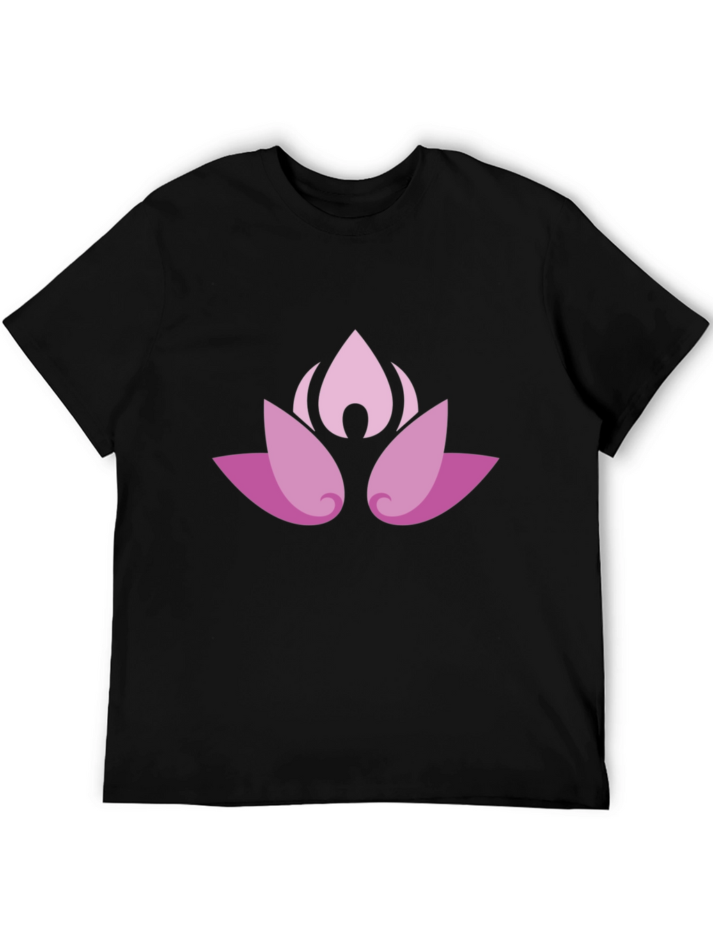 Lotus Blossom Graphic Black T-Shirt