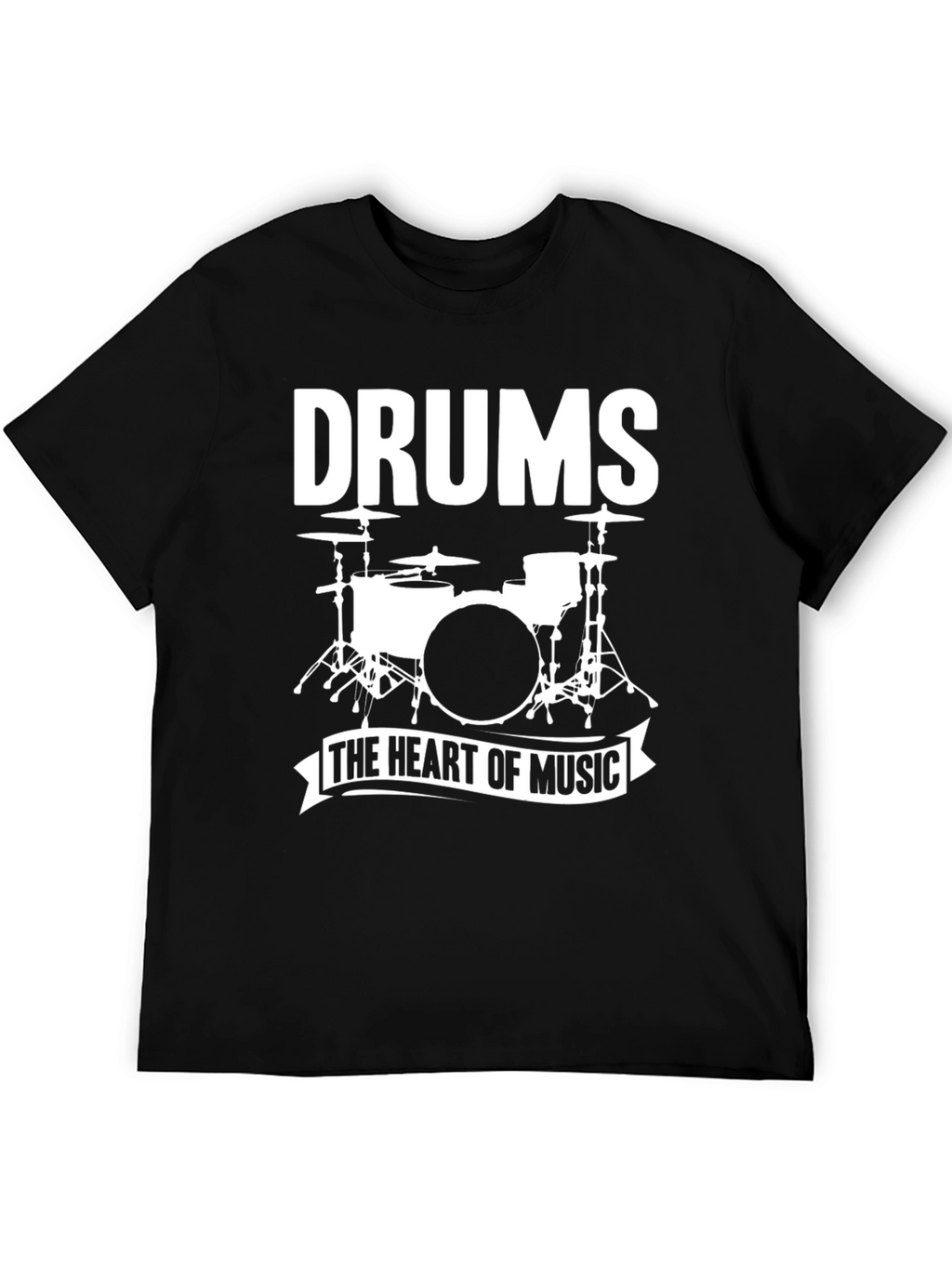 Drums - The Heart of Music Black T-Shirt