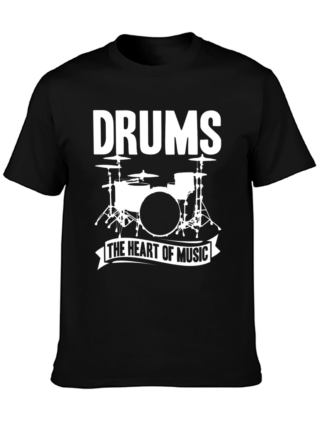 Drums - The Heart of Music Black T-Shirt