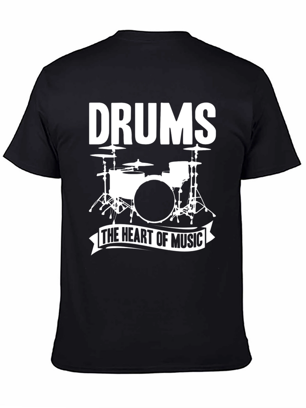 Drums - The Heart of Music Black T-Shirt