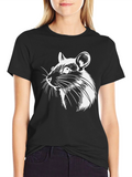 Rat Graphic Tee - Bold Animal Print T-Shirt