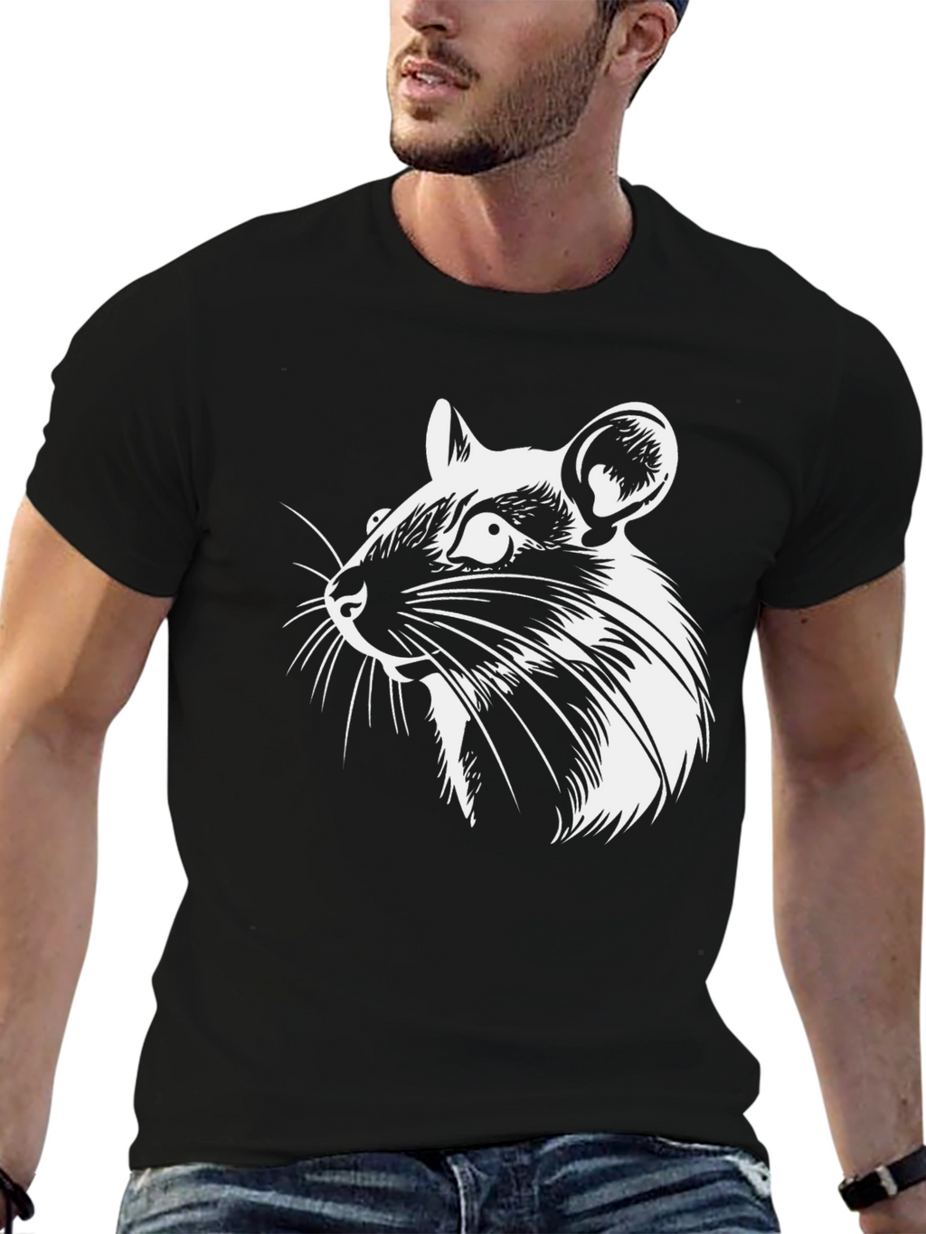 Rat Graphic Tee - Bold Animal Print T-Shirt