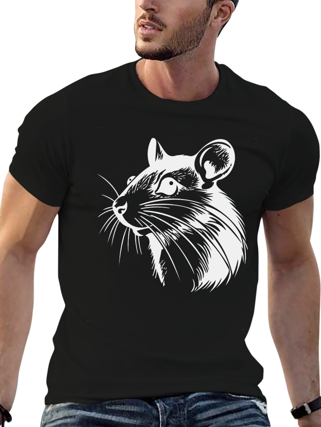 Rat Graphic Tee - Bold Animal Print T-Shirt